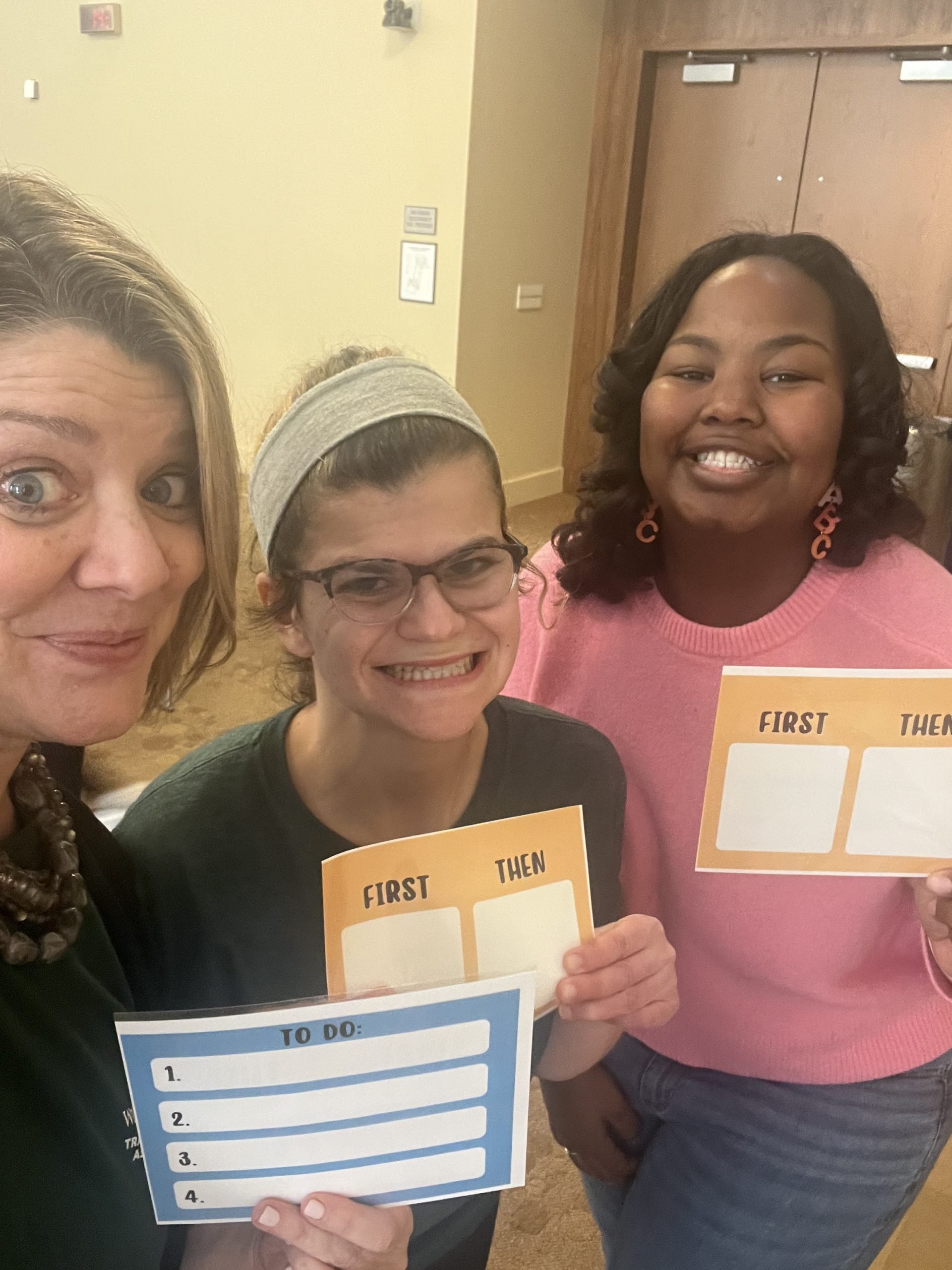 Paula and friends showing materials from Inclusion Palooza event